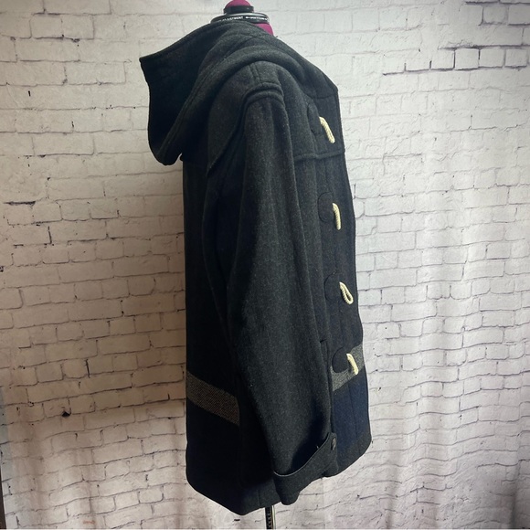 Gap size small dark gray wool blend hooded jacket duffle coat - Picture 4 of 8